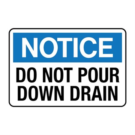 Notice Do Not Pour Down Drain Decal